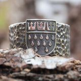 Wappen-Deluxe Ring mit Hammerschlag