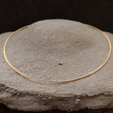 3-reihig Edelstahl Collier vergoldet mit Bajonettverschluss