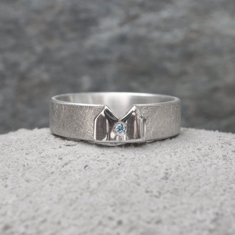 Kölner-Deluxe Ring mit blauem Edelstein