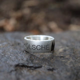 10 mm Premium Ring schwammmatt mit Dom mit außen Gravur