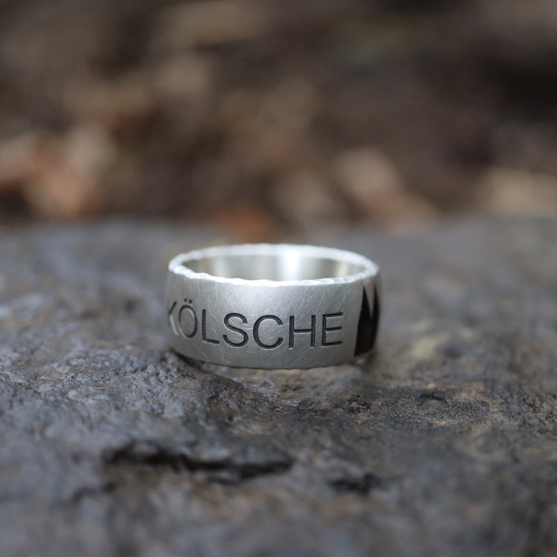 10 mm Premium Ring schwammmatt mit Dom mit außen Gravur