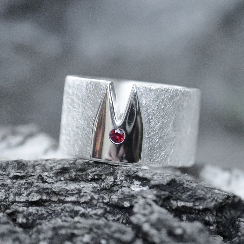 Klüngel-Ring mit Rubin 14,6 mm breit