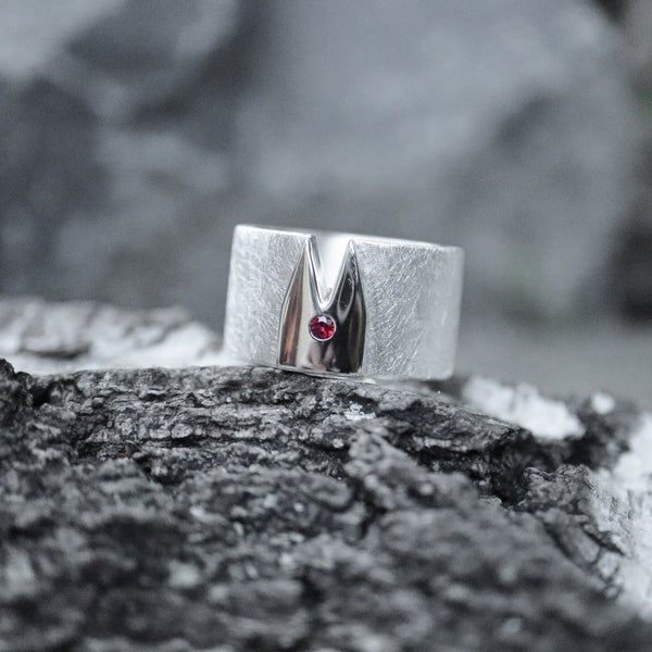 Klüngel-Ring mit Rubin 14,6 mm breit