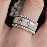 6 mm breit Premium Ring mit zwei Beisteckringen