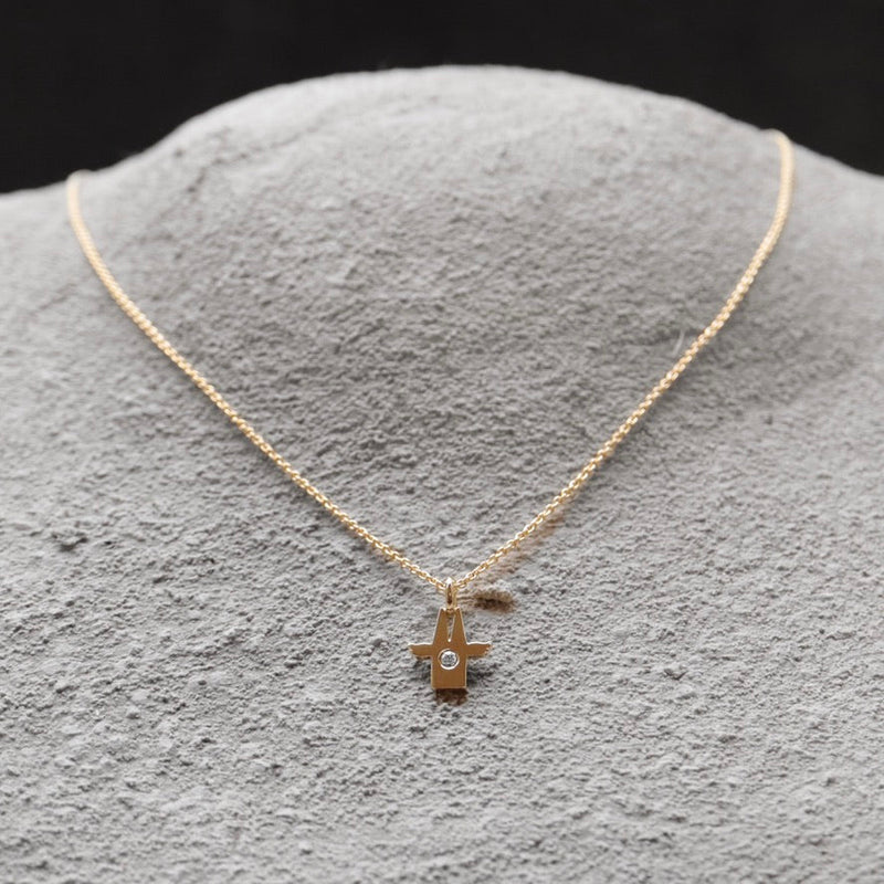 Anhänger aus 750 Gelbgold mit Diamant