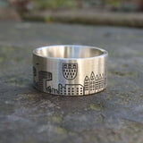 KÖLNER SKYLINE RING MIT DREI DIAMANTEN