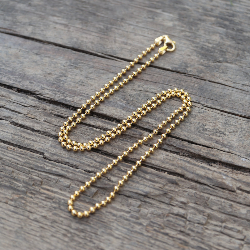 Kugelkette 2,2 mm vergoldet