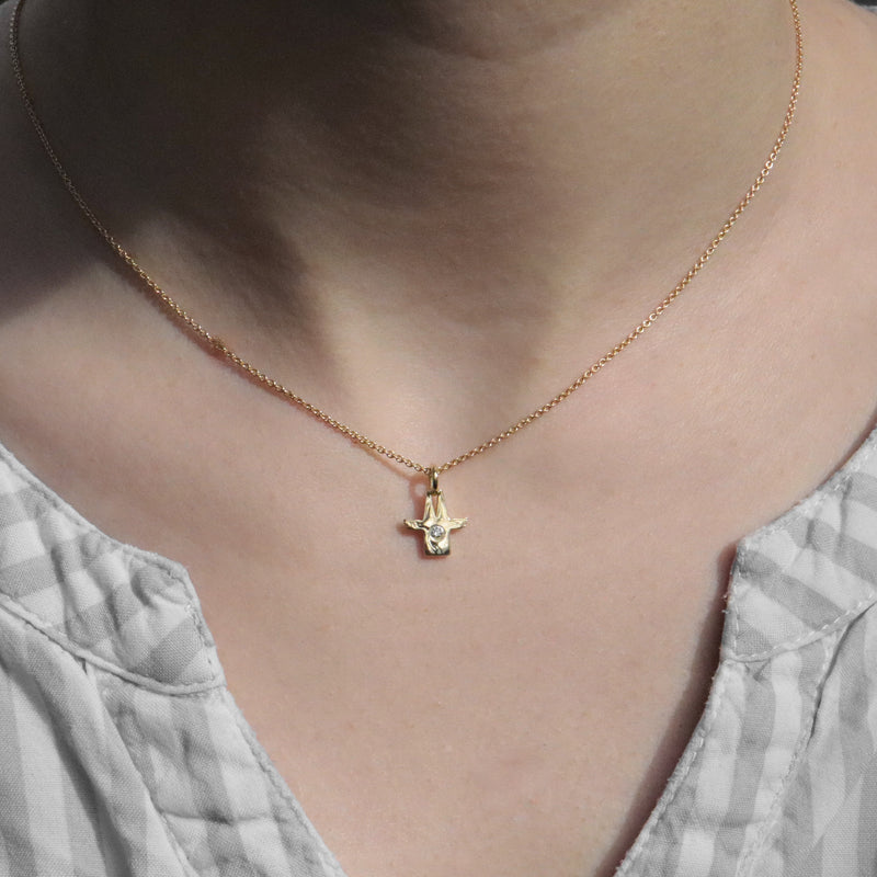Anhänger aus Gelbgold mit Diamant