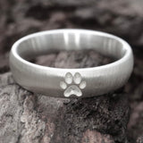 5 mm breit Ring mit Pfote, quermatt