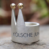 Kölner-Dom Ring -L- mit 750 Goldkugeln  & Gravur