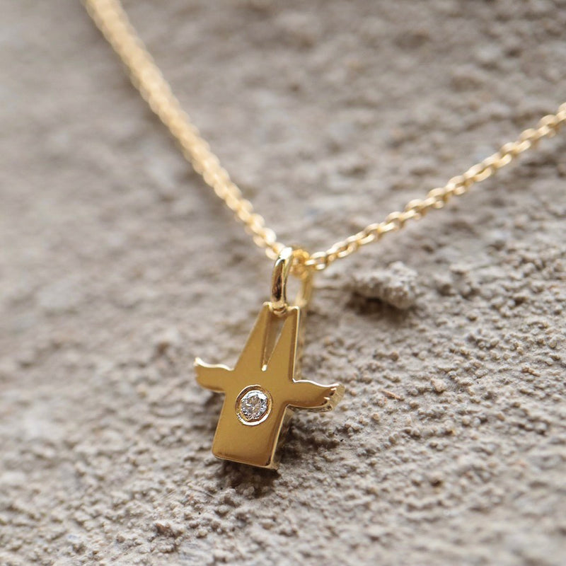 Anhänger aus Gelbgold mit Diamant