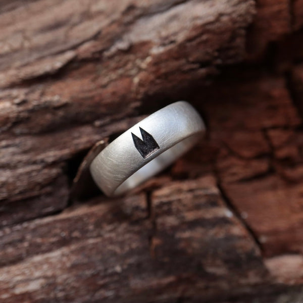 6 mm Kölner Premium Ring schwammmatt mit schwarzen Dom