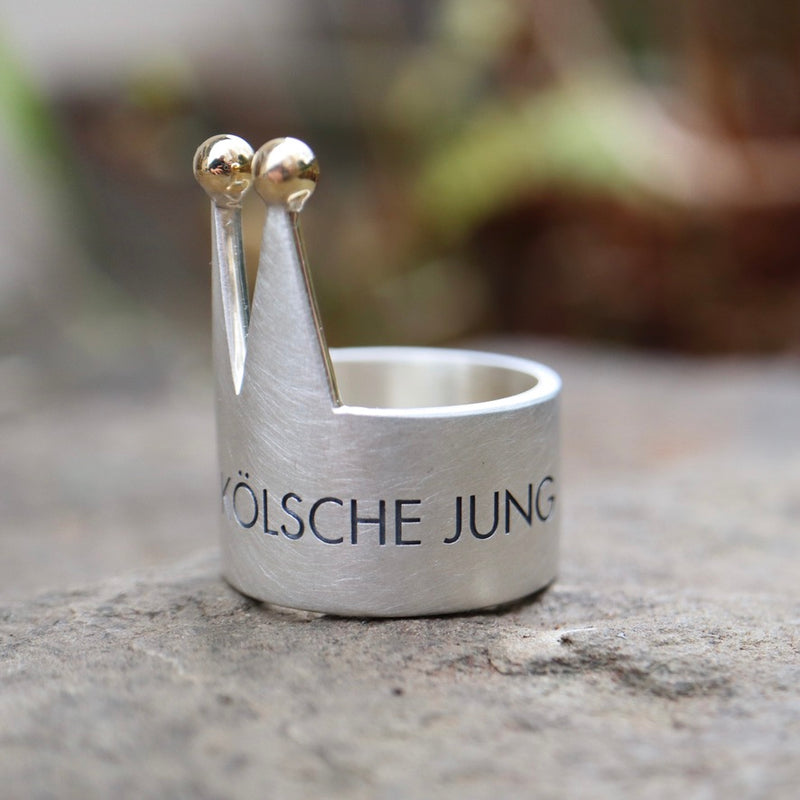 Kölner-Dom Ring -L- mit 750 Goldkugeln / EINZELSTÜCK