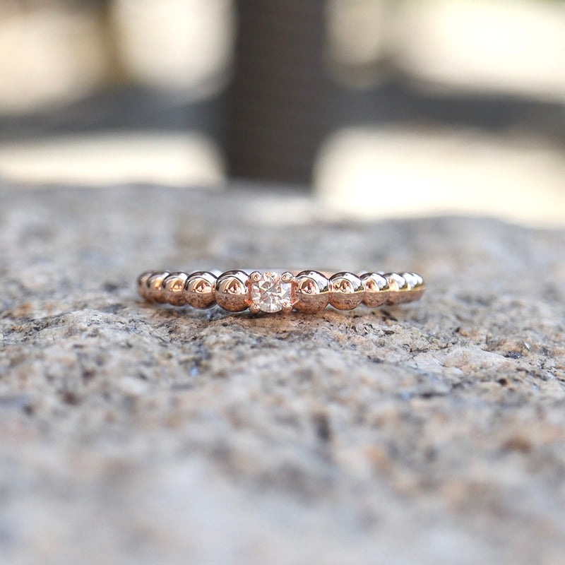 Beisteckring Kügelchen mit einem 0,10ct Diamant