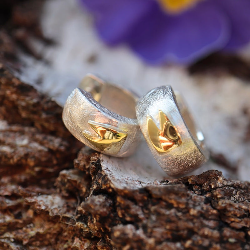 Premium Creolen mit 750 Gelbgold Dom