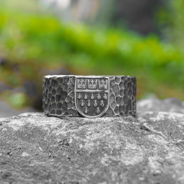 10mm Wappen-Deluxe Ring mit Hammerschlag