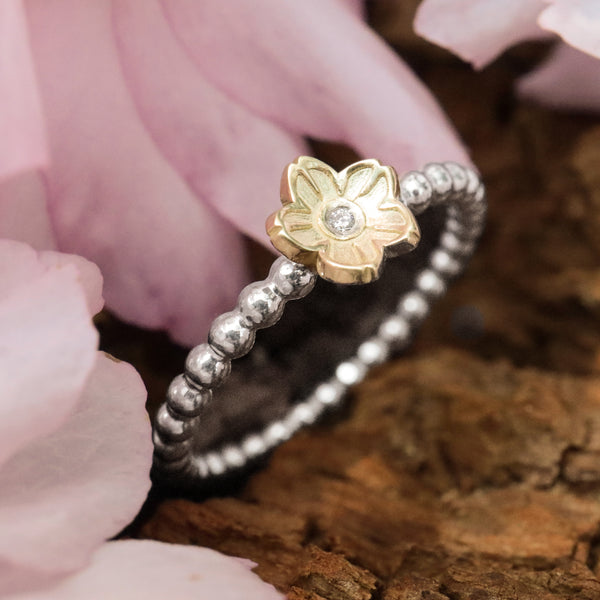 Bonner Kirschblüten Ring mit Diamant