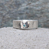 Kölner-Deluxe Ring mit Silbernen Dom und sky blue Diamanten