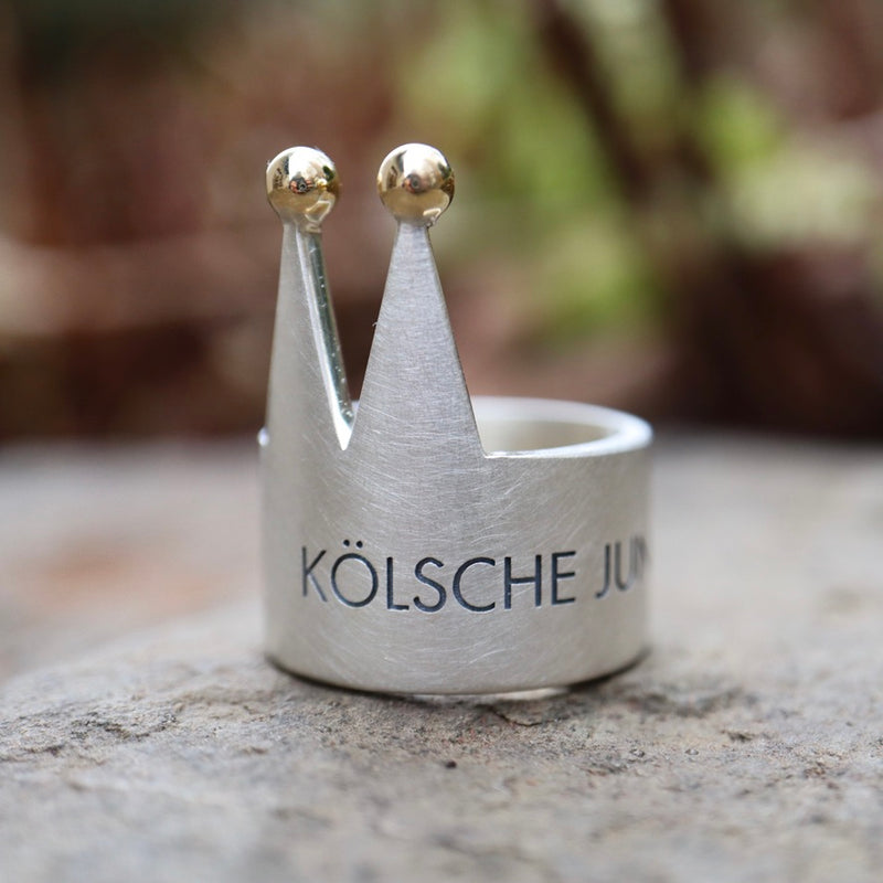 Kölner-Dom Ring -L- mit 750 Goldkugeln / EINZELSTÜCK