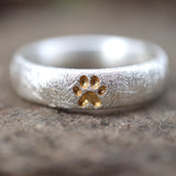 5mm breiter Ring mit Pfote, eismatt