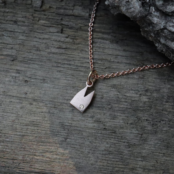 Rotgold Anhänger mit Diamant