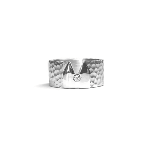 Kölner-Deluxe Ring aus Silber & Hammerschlag