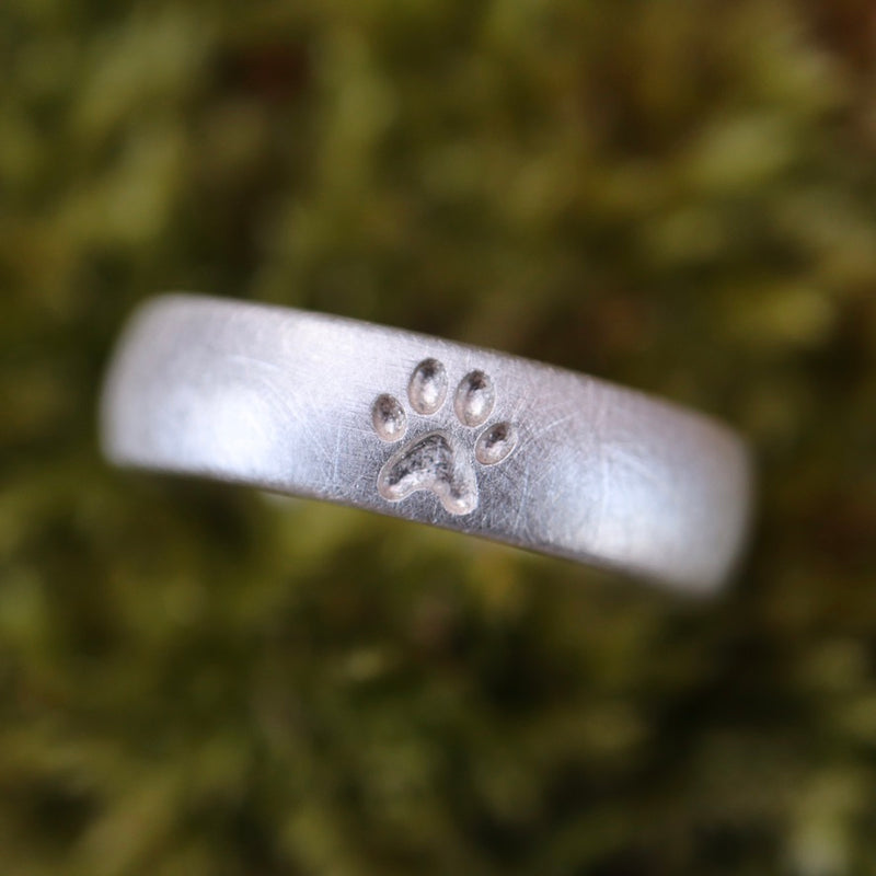 6 mm Ring mit Pfote, schwammmatt