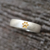 5mm breit Ring mit Pfote, schwammmatt