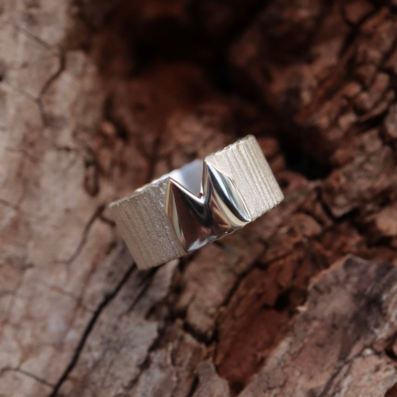 Kölner-Deluxe Ring aus Silber mit Alpen Oberfläche