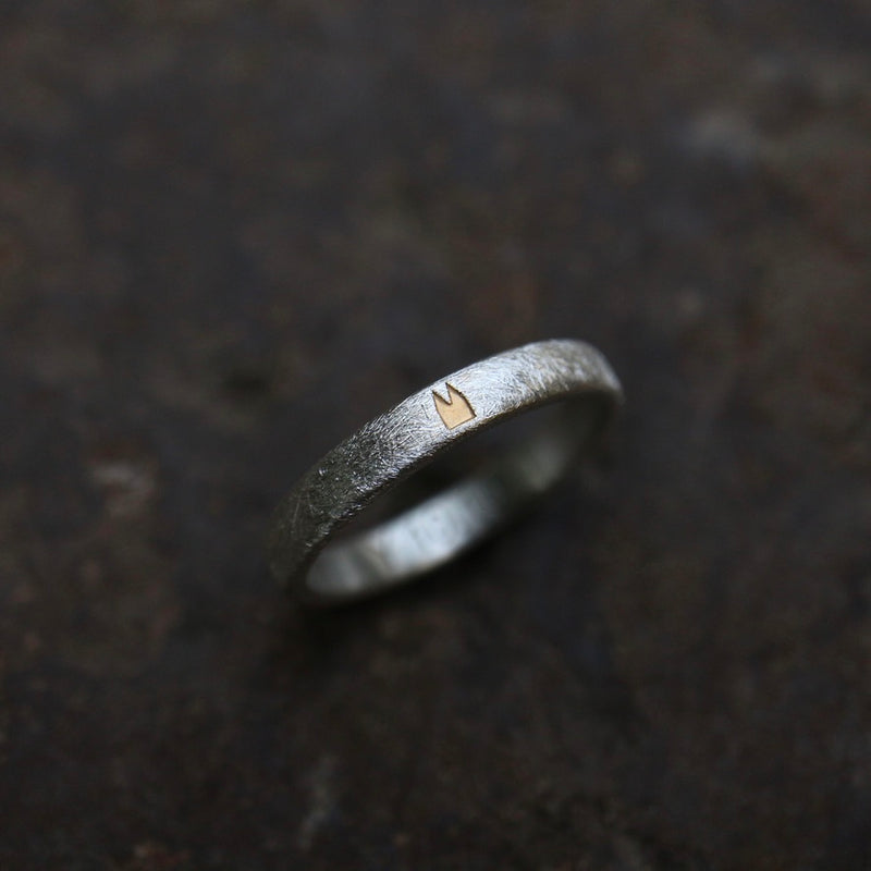 4mm Premium Ring Eismatt mit vergoldetem Dom
