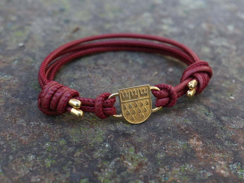 Wappen-Deluxe Armbänder dunkel rot