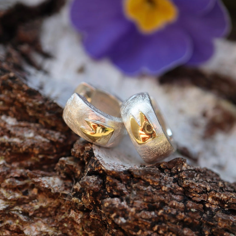 Premium Creolen mit 750 Gelbgold Dom