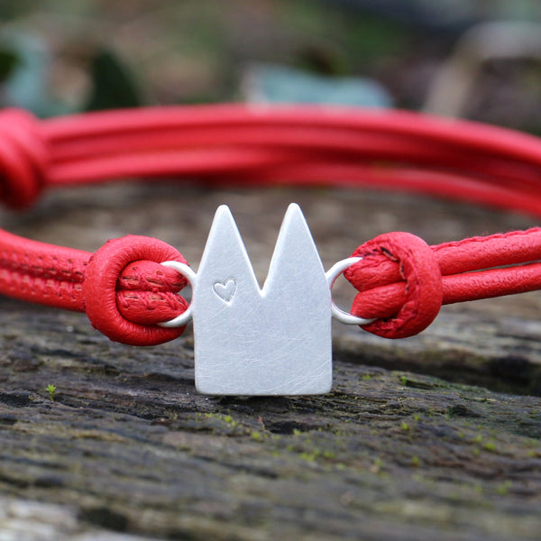 Klüngel-Lederarmband rot