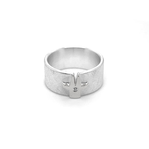 Ring aus Silber mit Schutzengel 10 mm breit