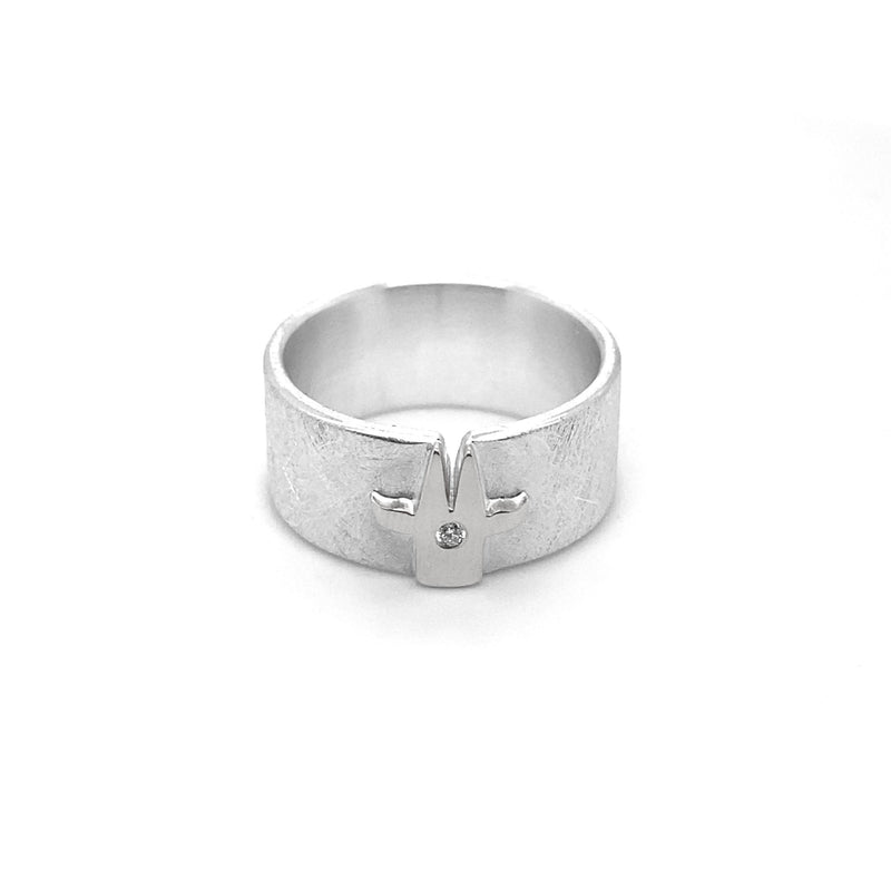 Ring aus Silber mit Schutzengel 10 mm breit