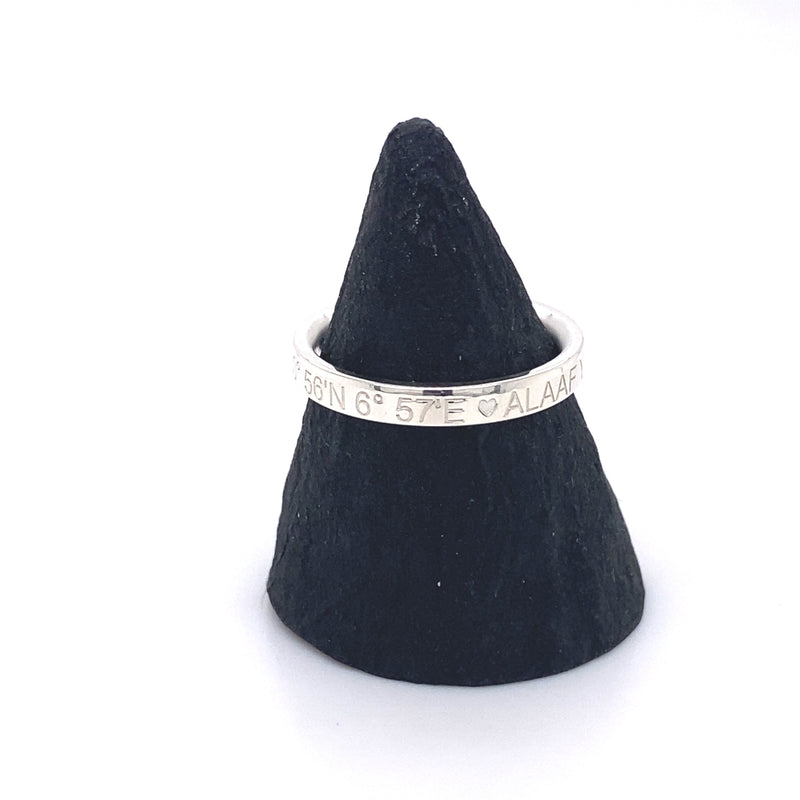 3 mm breit Premium Ring poliert mit außen Gravur