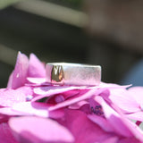 Klüngel- Ring mit Rotgold 8 mm breit