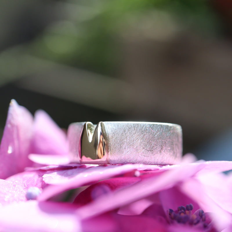 Klüngel- Ring mit Rotgold 8 mm breit