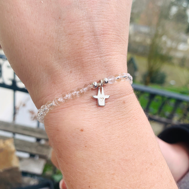 Armband Kölner Dom-Schutzengel mit Bergkristall