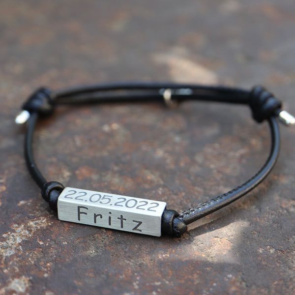 Lederarmband / schwarz