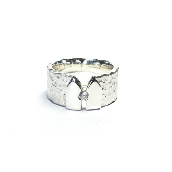 Kölner-Deluxe Ring aus Silber & Hammerschlag