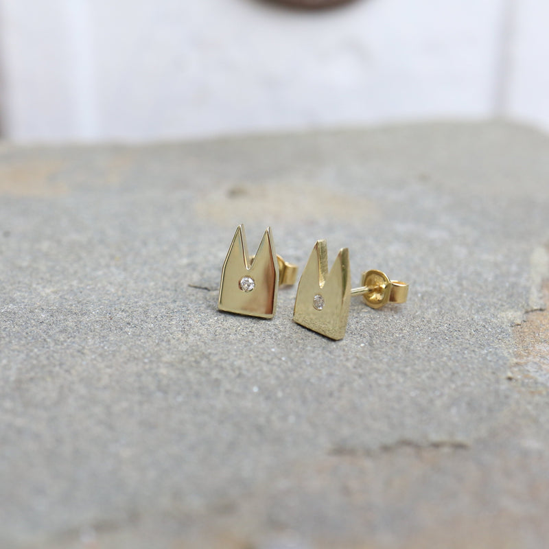 Kölner-Klüngel Ohrringe aus Gold mit Diamanten