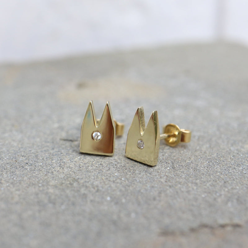 Kölner-Klüngel Ohrringe aus Gold mit Diamanten