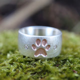 10 mm breiter Ring mit Pfote