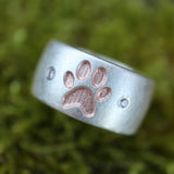 10 mm breiter Ring mit Pfote