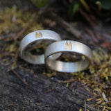 6mm breit Premium Ringpaar mit gelben Dom