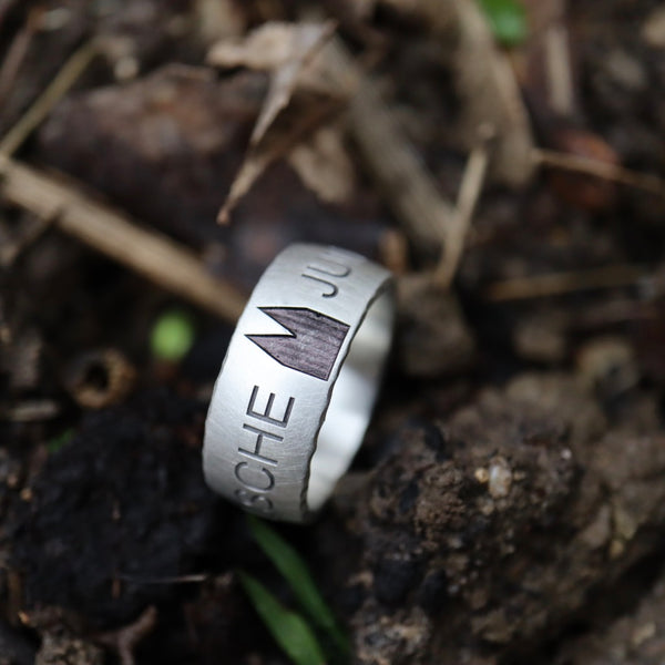 10 mm Premium Ring schwammmatt mit Dom mit außen Gravur