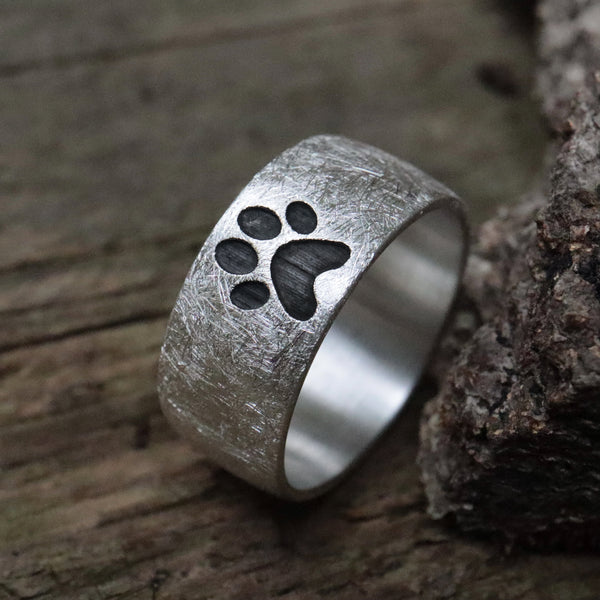 8 mm Ring mit Pfote