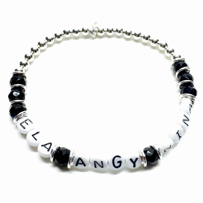 Letter-Basic Armband mit Onix