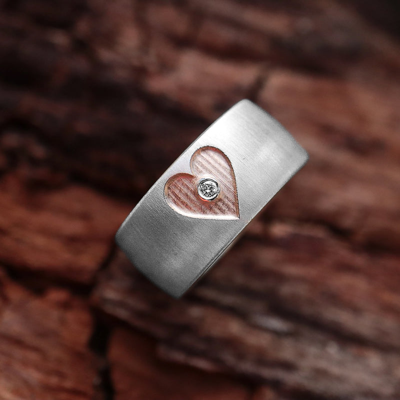 ICH LIEBE DICH RING (10 mm breit) mit Diamant